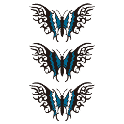 タトゥーシール トライバル蝶・青