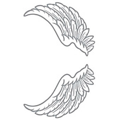 タトゥーシール 天使の羽根・銀ミニ