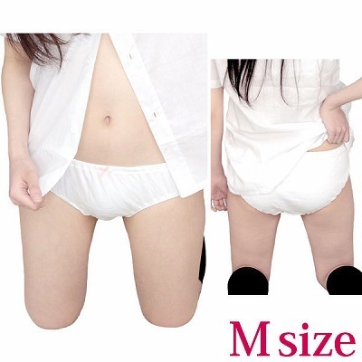 綿パンツ(ロリパン) ピンクリボン M