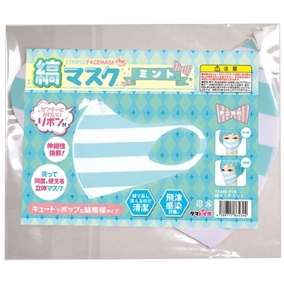 縞マスク (ミント)